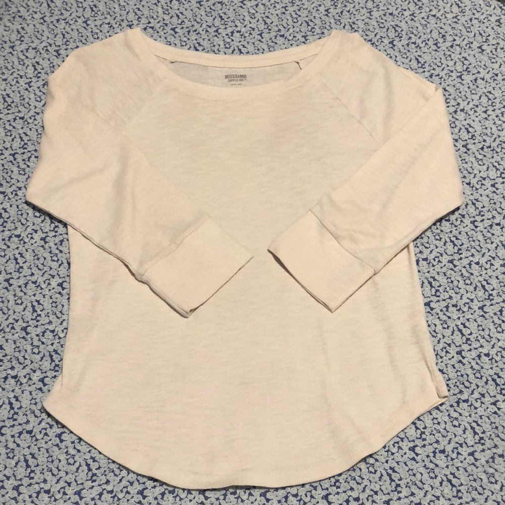 Mossimo Supply Co White 3/4 Length Sleeved Shirt Size: S